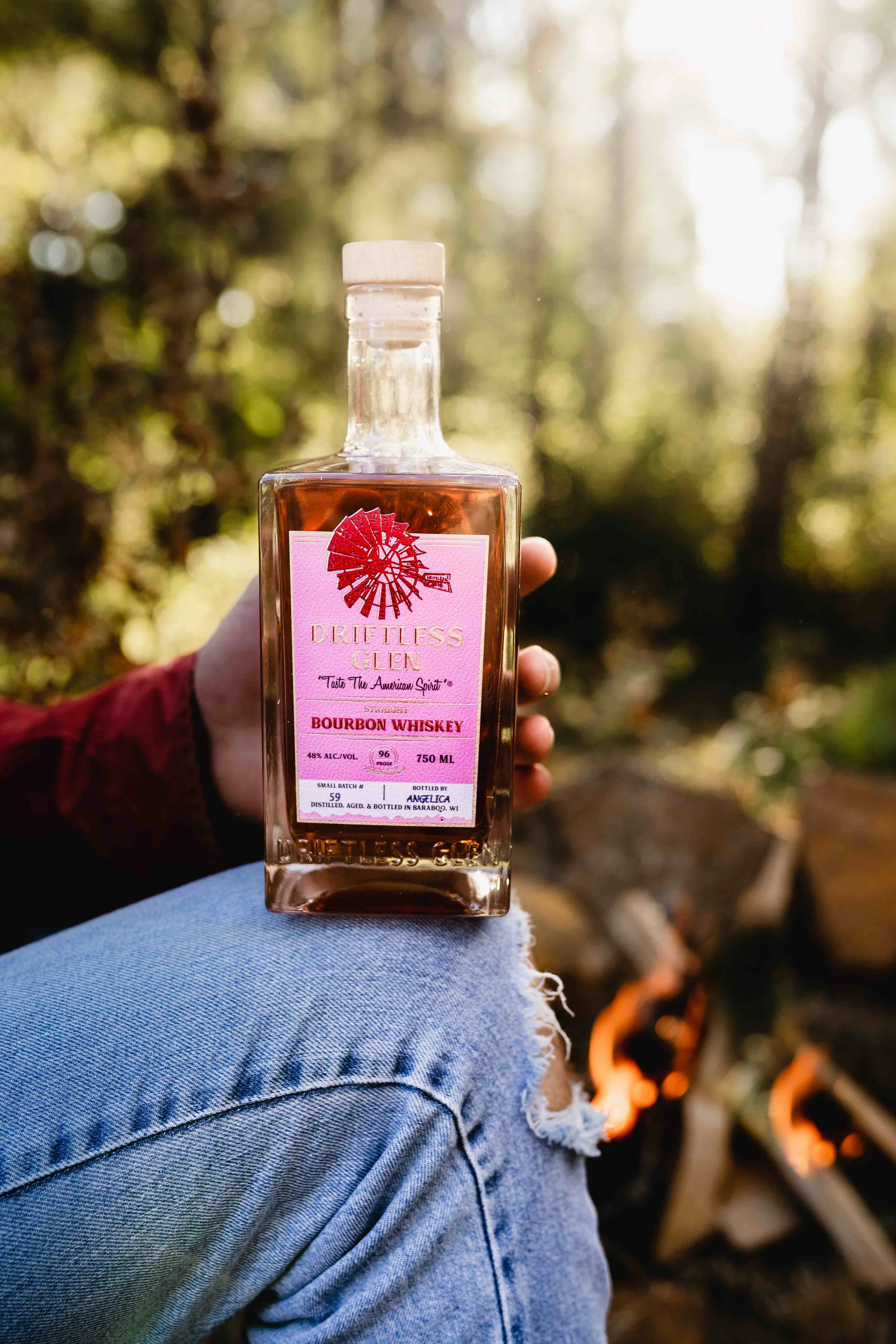 Pink Label Bottle of Bourbon