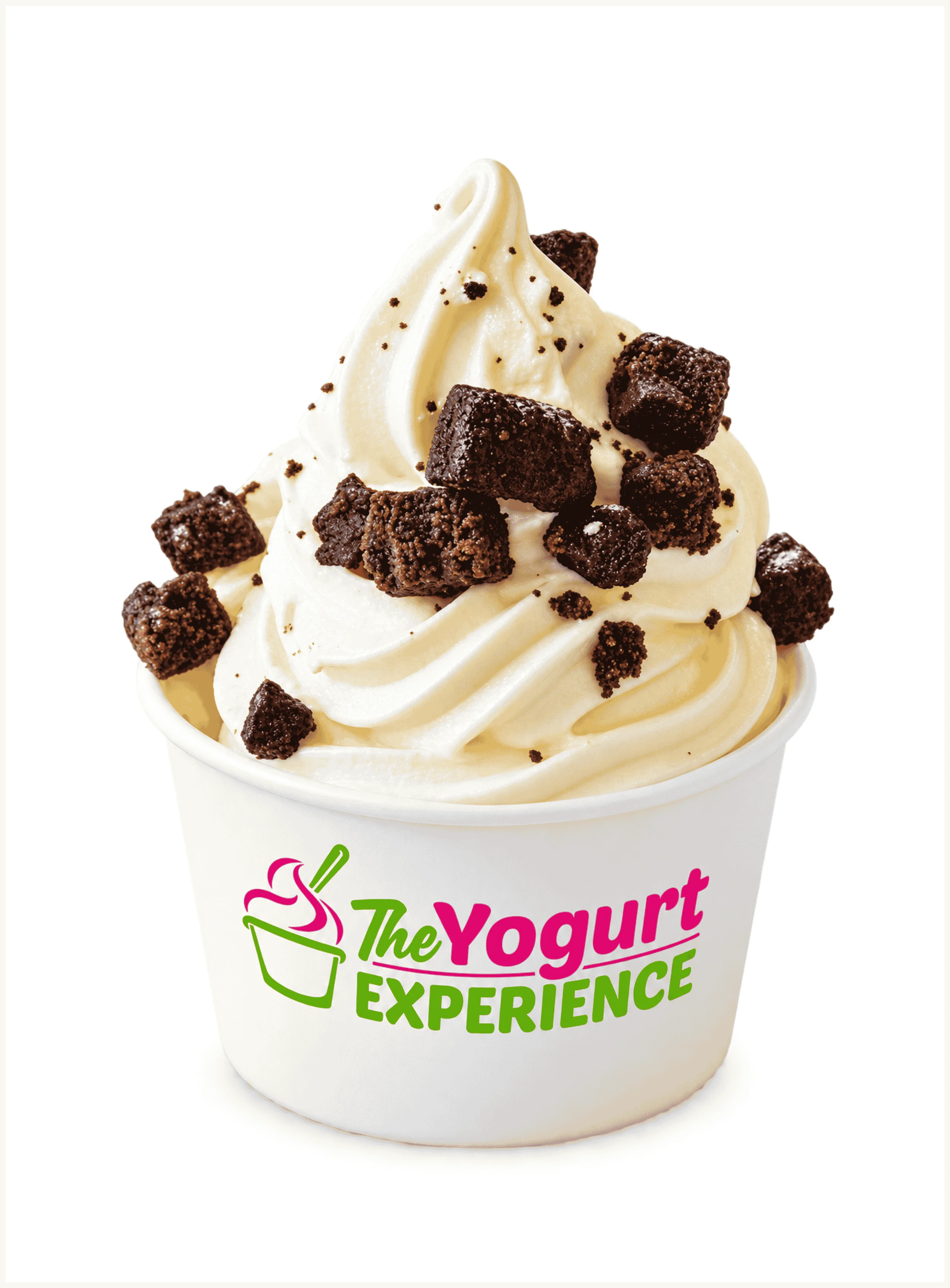 Delicious frozen yogurt topped with colorful gummy bears