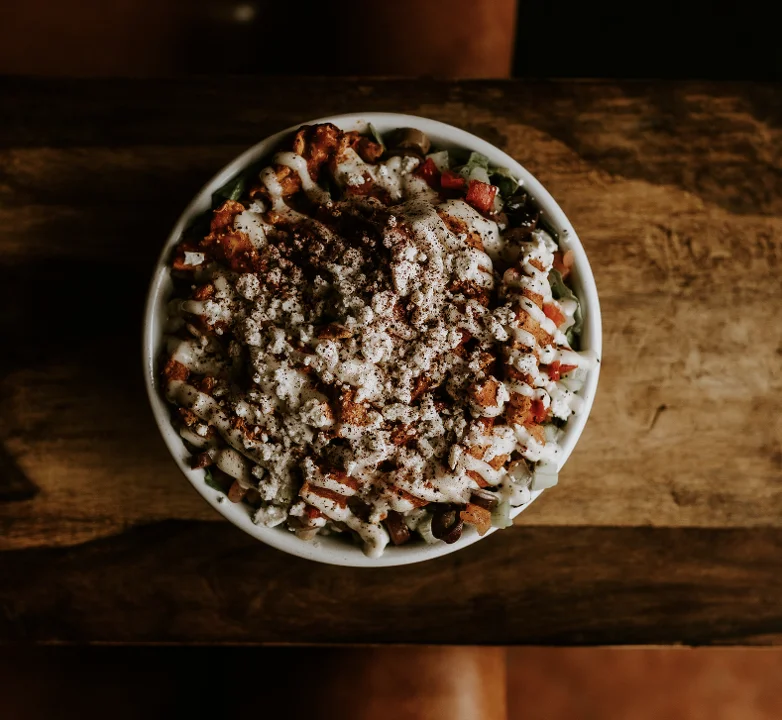The Shawarma Station catering package from Tripoli's, with halal chicken shawarma over basmati rice