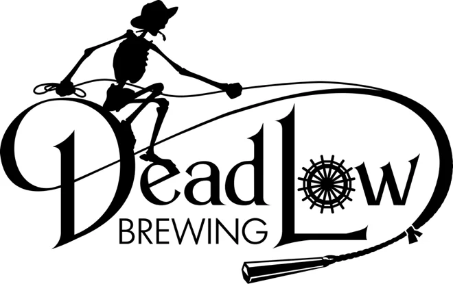 Logo of Dead Low Brewing featuring a skeleton cowboy