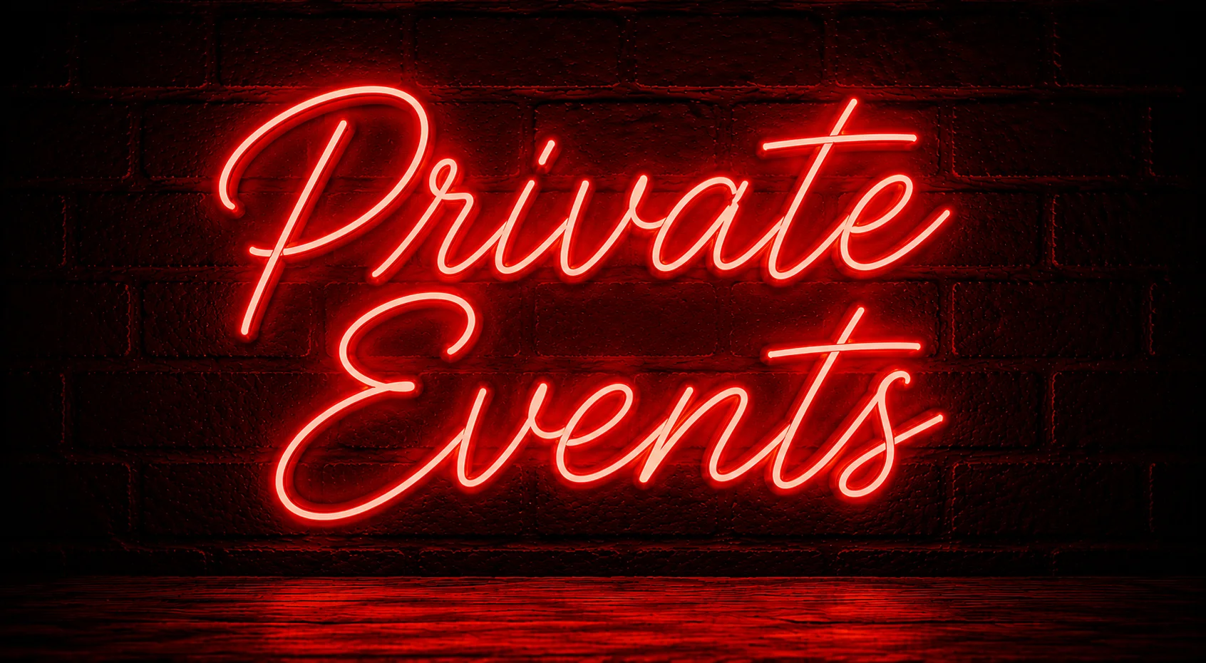 Neon sign for private events in a stylish venue