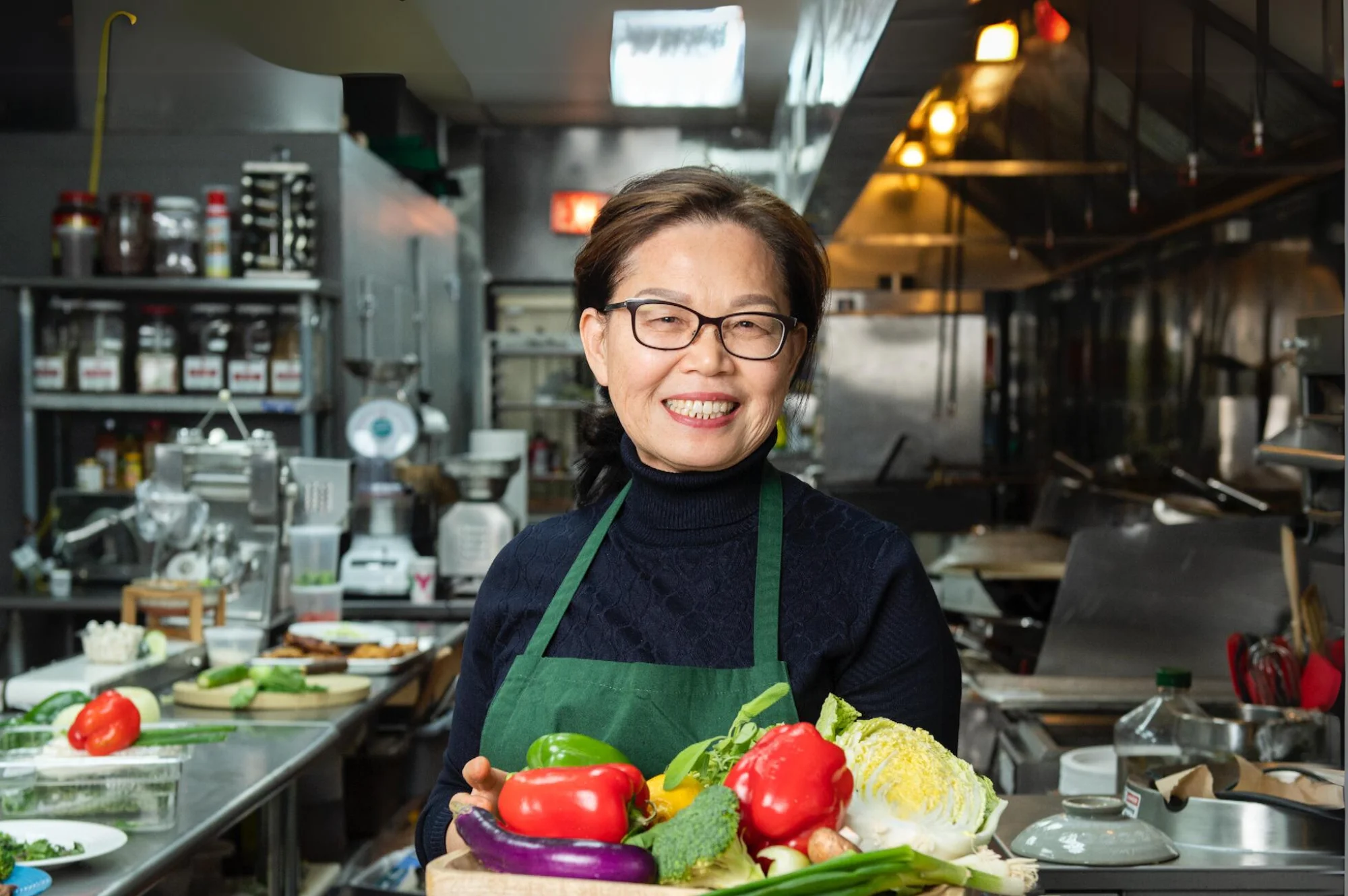 A restaurant chef preparing a dish