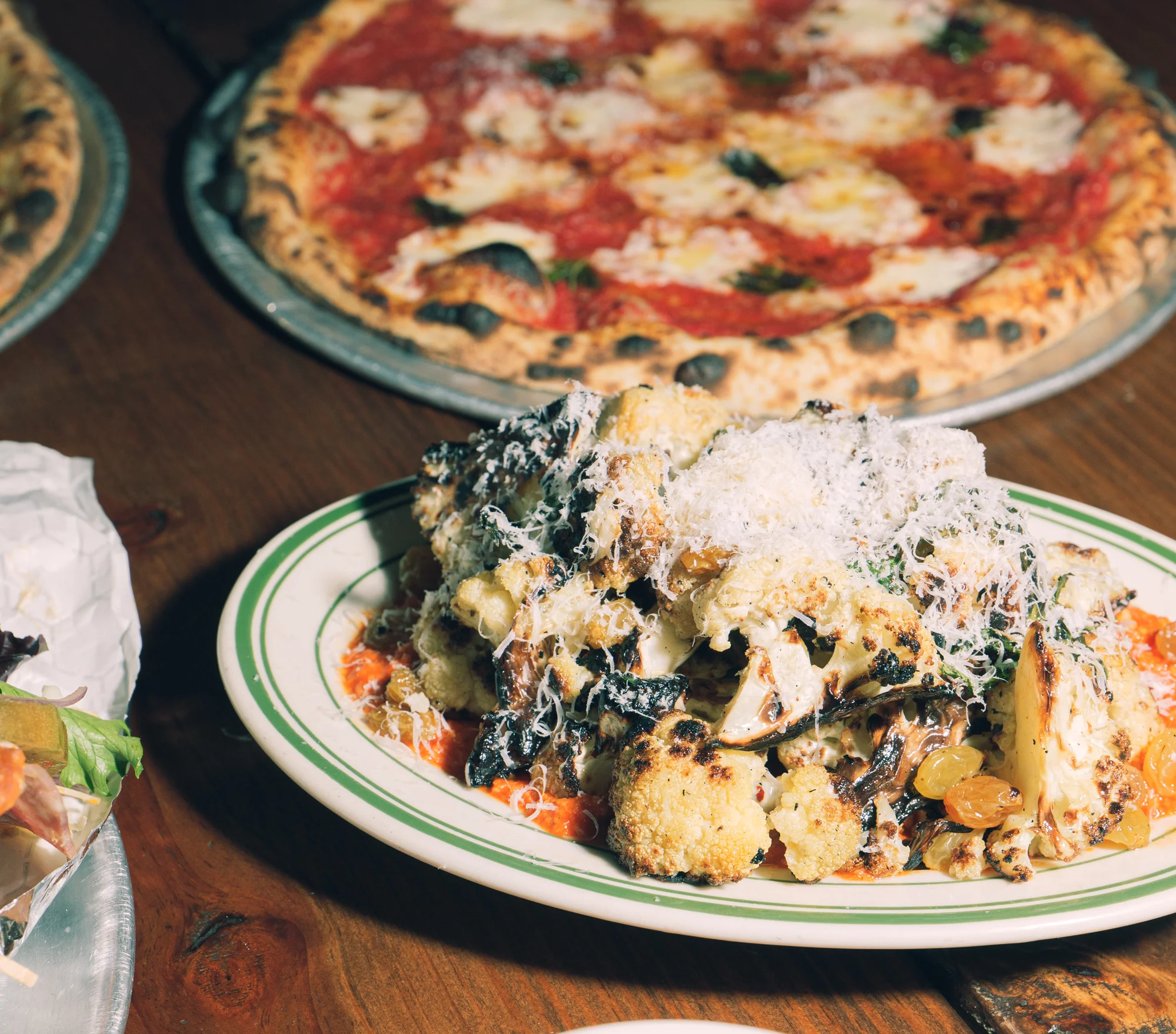 Roasted cauliflower dish with marinara sauce