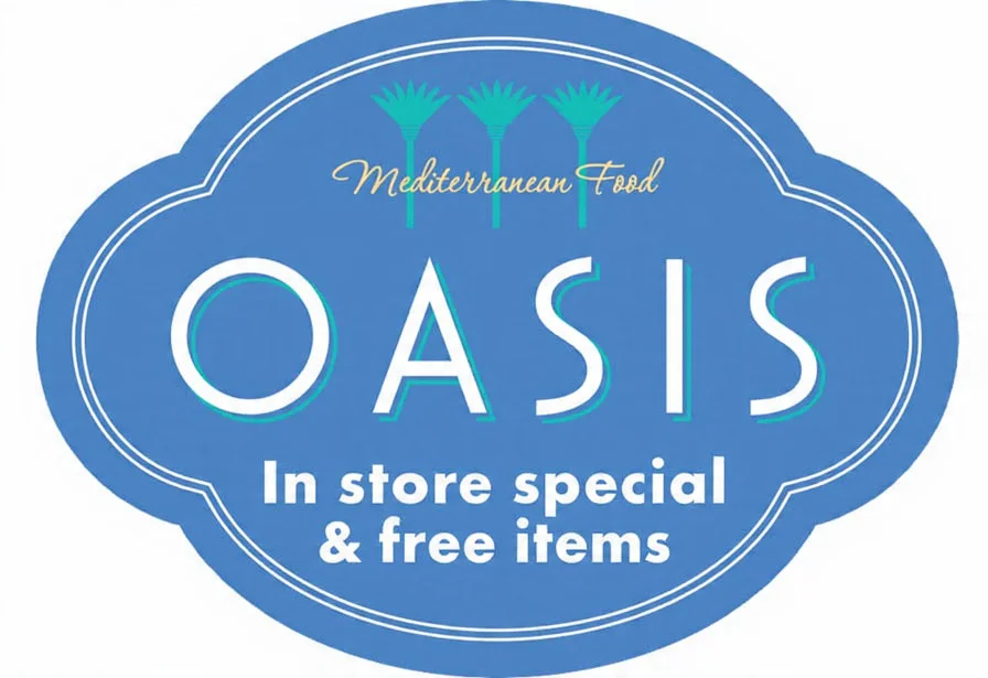 Oasis Mediterranean restaurant logo with special offers