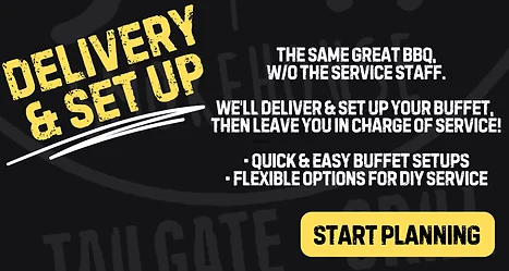 BBQ buffet delivery and setup service advertisement