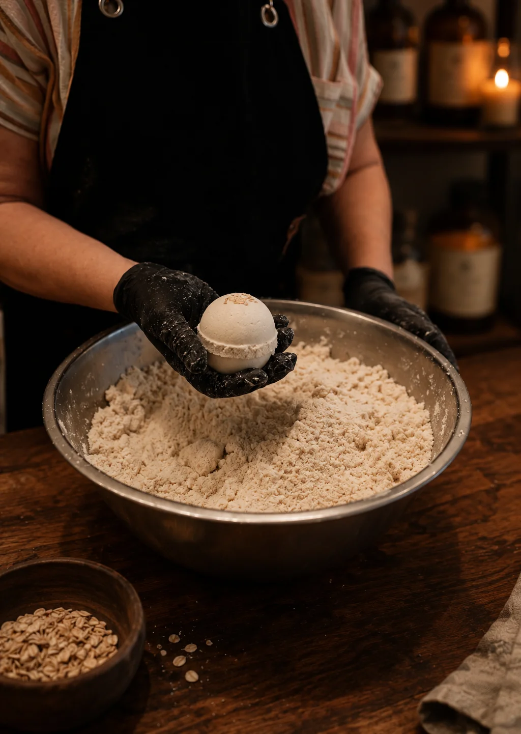 Handmade bath bomb making at Magnolia Ritual