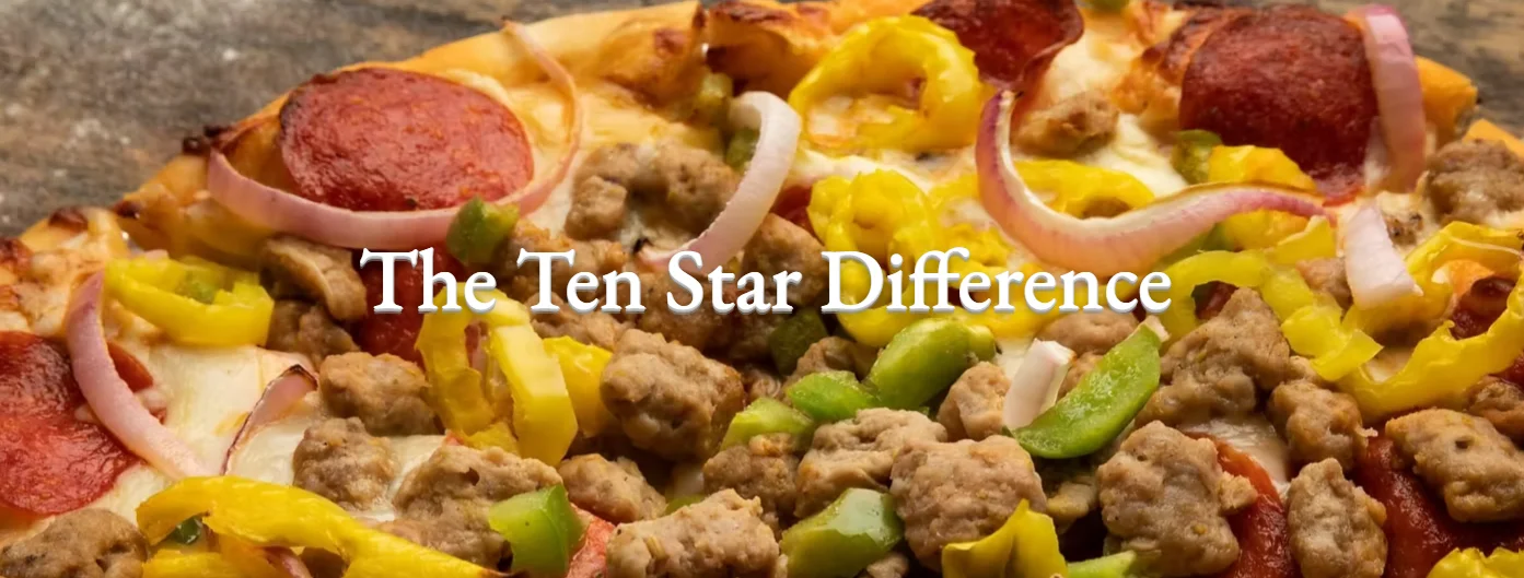 Delicious pepperoni and sausage pizza with colorful toppings
