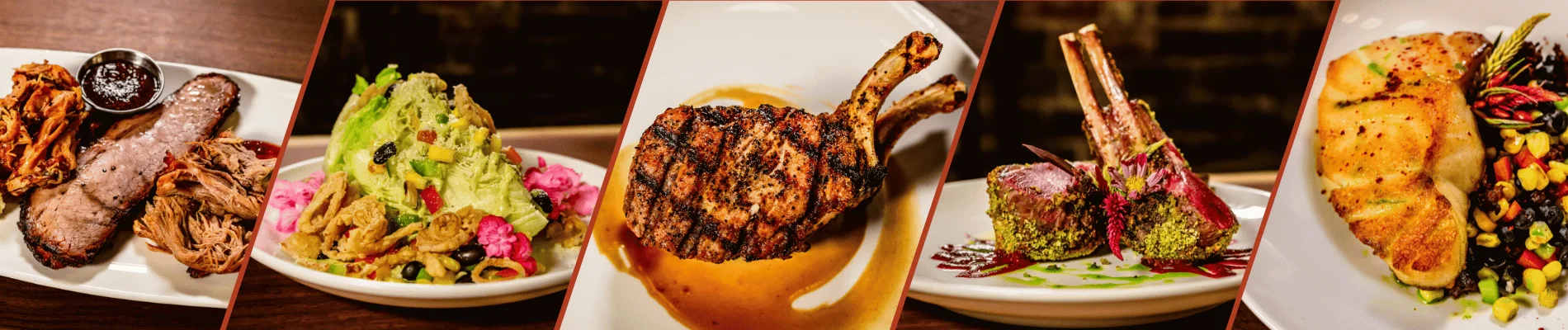 Grilled lamb chops with herb crust and vibrant sides