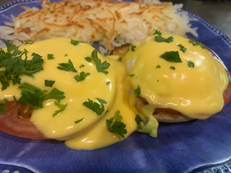 Classic Eggs Benedict with hollandaise sauce