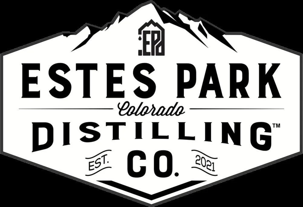 Logo of Estes Park Distilling Co. featuring mountain design and established date.