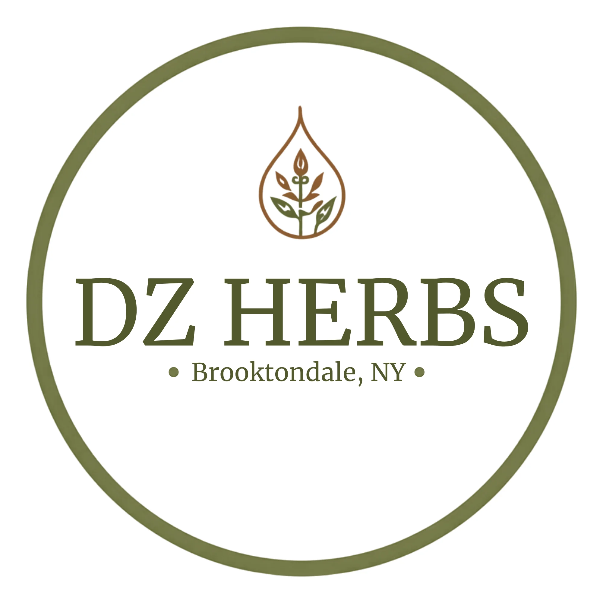 Logo of DZ Herbs, a herbal shop in Brooktondale, NY