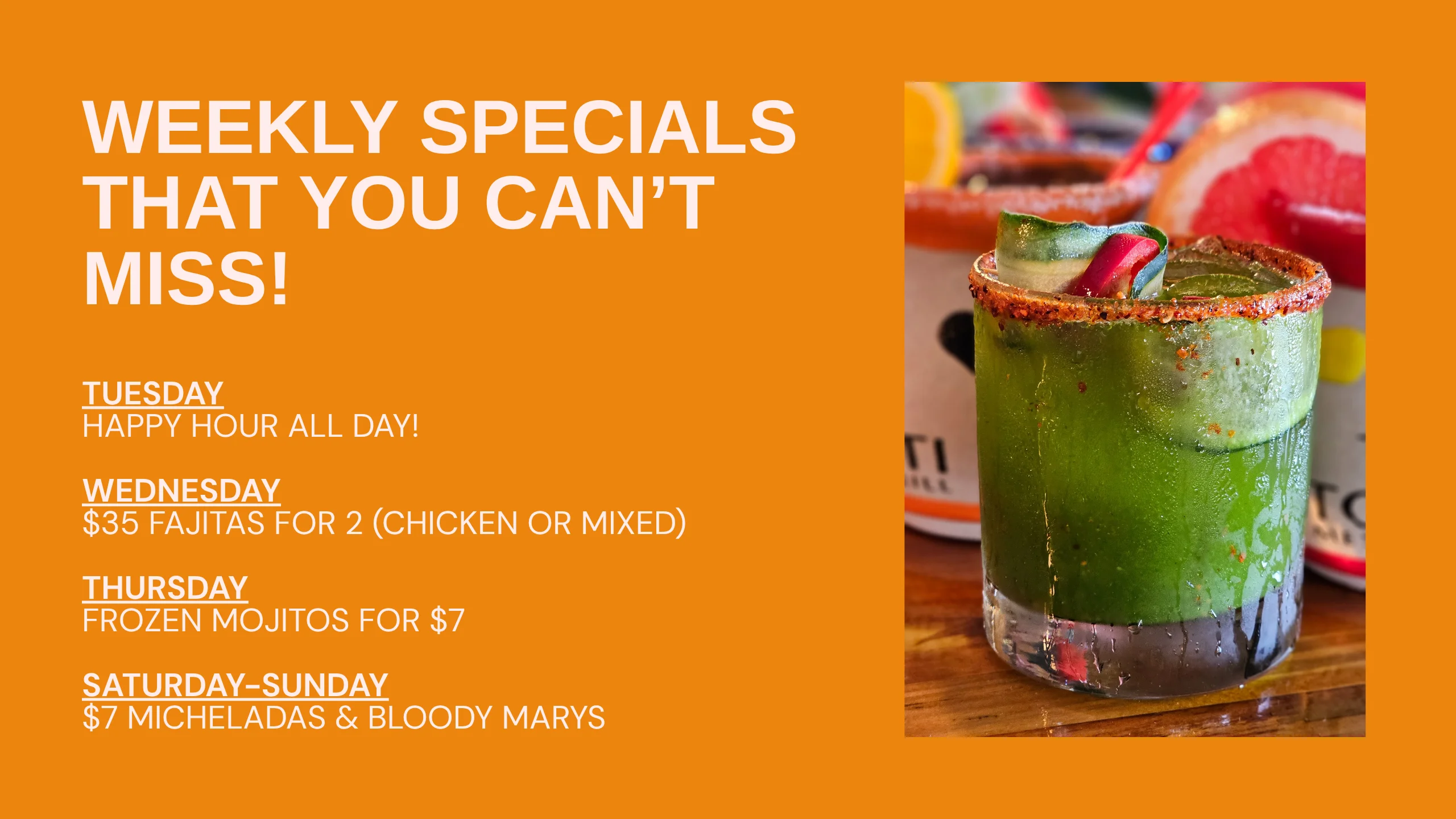 tonati weekly specials