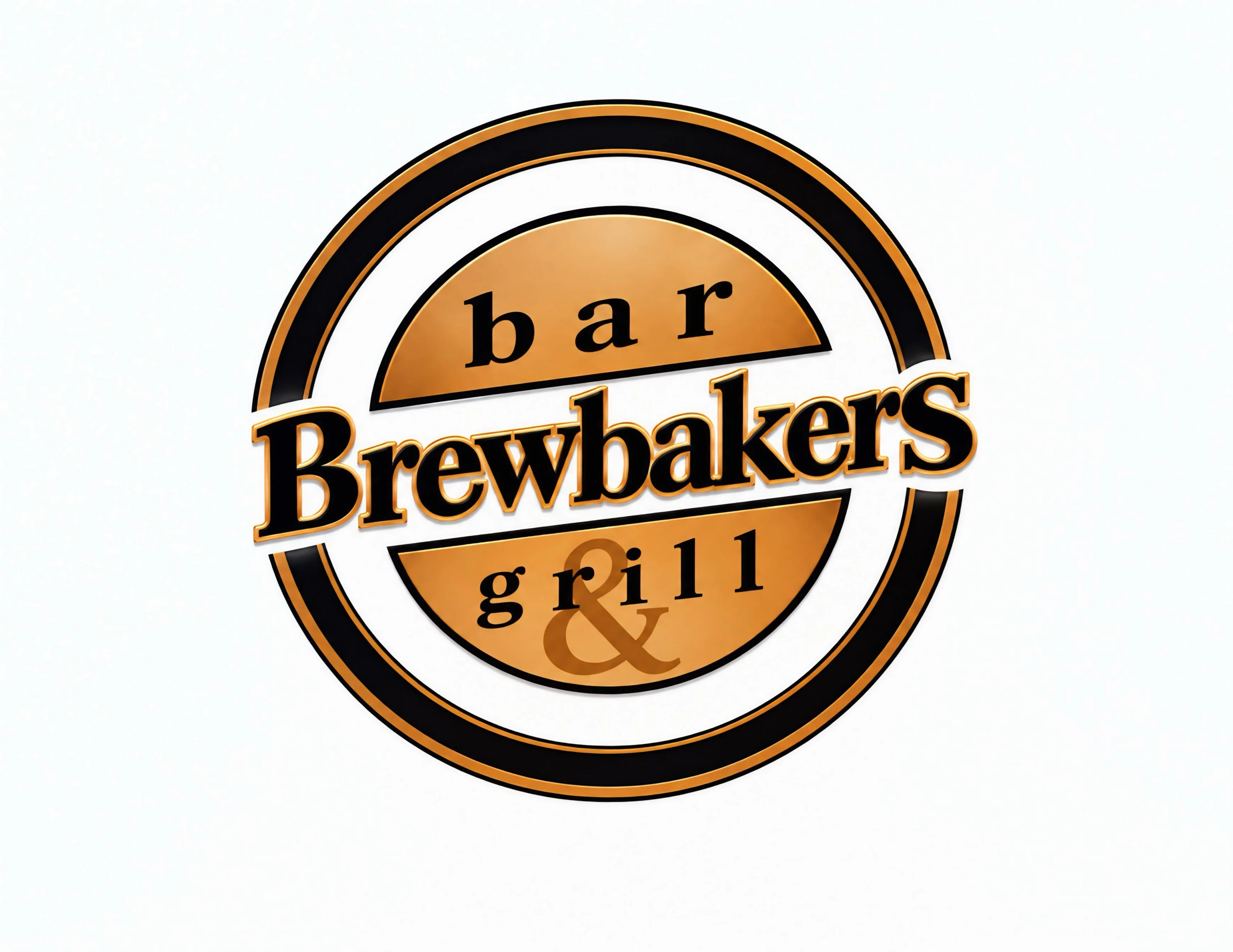 Brewbakers bar and grill logo with elegant typography