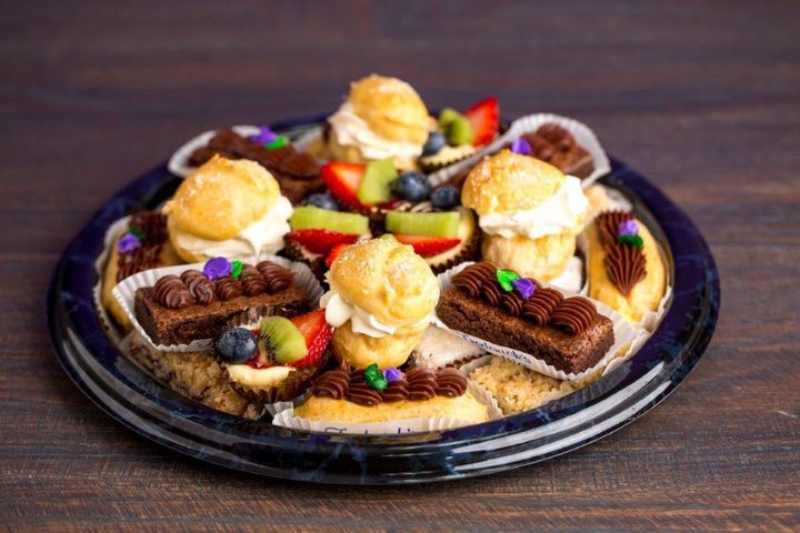Gourmet Pastry Tray with Cream Puffs