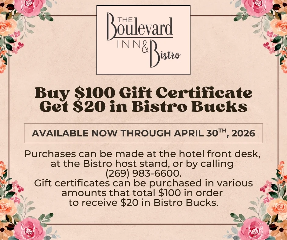 Gift card for a restaurant featuring a festive design.