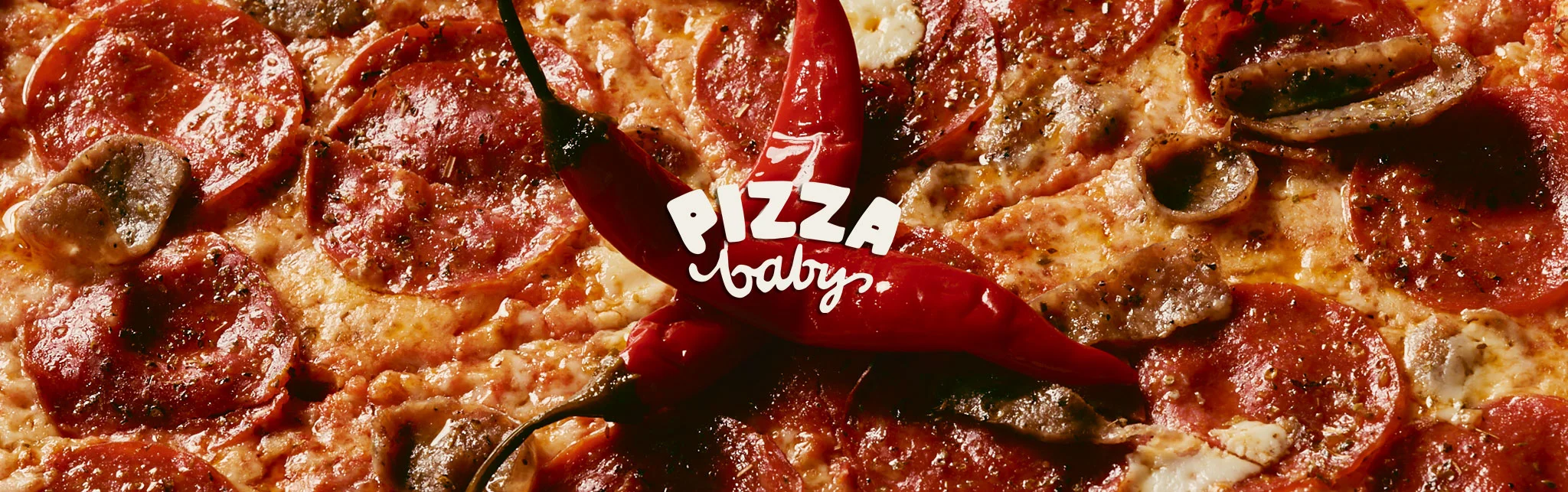 Pepperoni pizza with chili peppers, a classic Italian dish