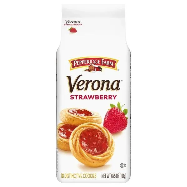 Pepperidge Farm Verona Strawberry Thumbprint Cookies, 6.75 OZ Bag (18 Cookies)