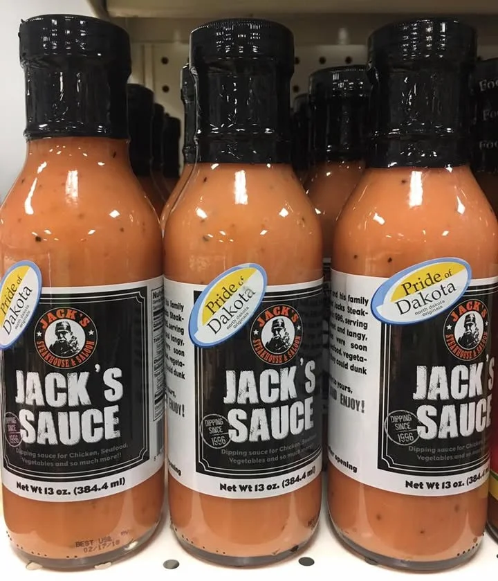 Bottles of Jack's Sauce, a popular dipping sauce from Dakota