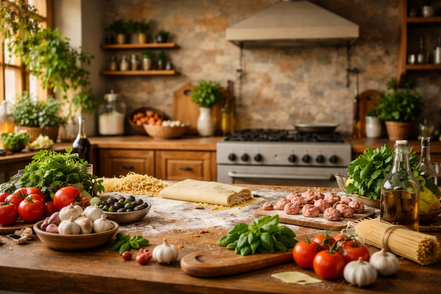 A full spread of food