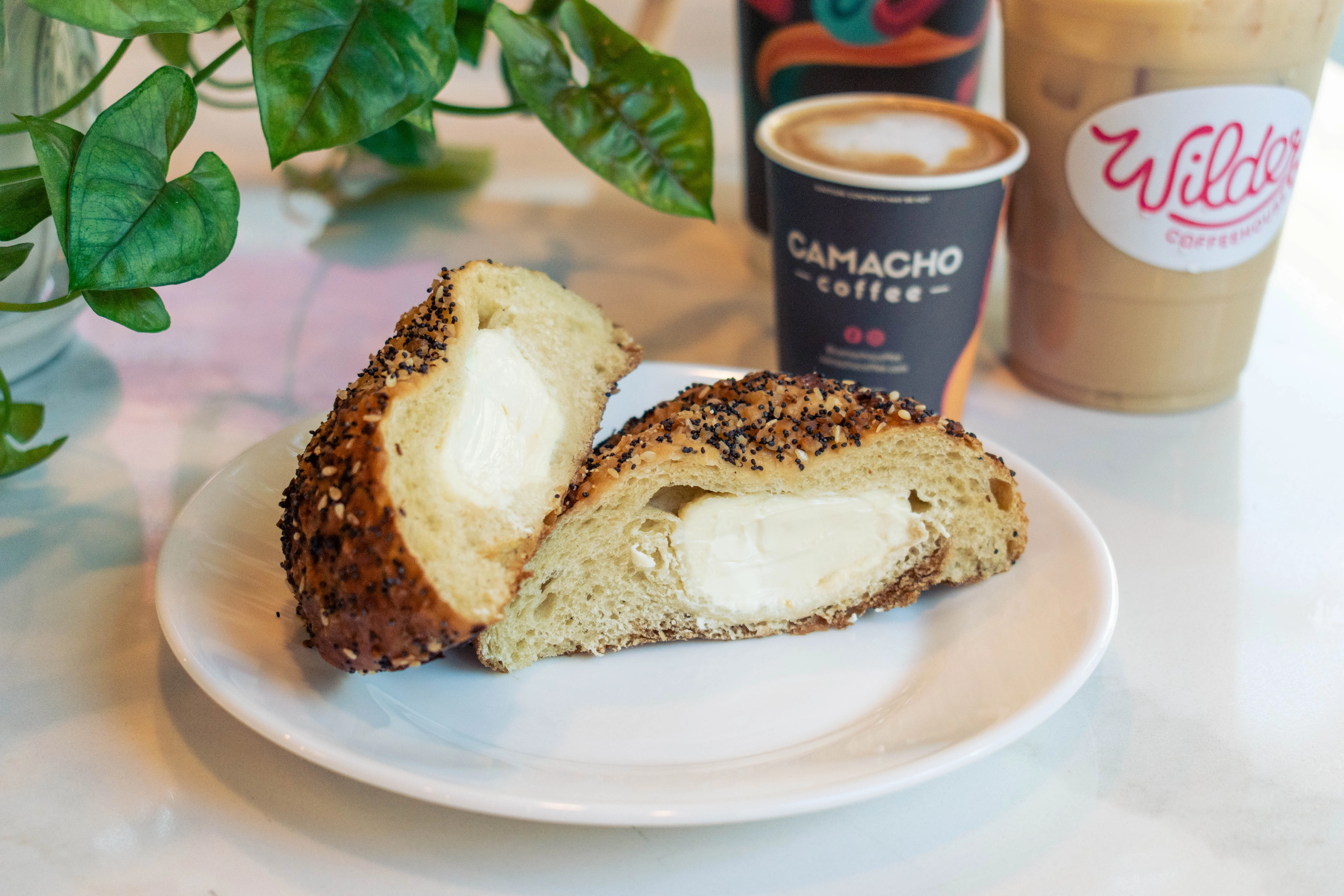 Bagel on a plate