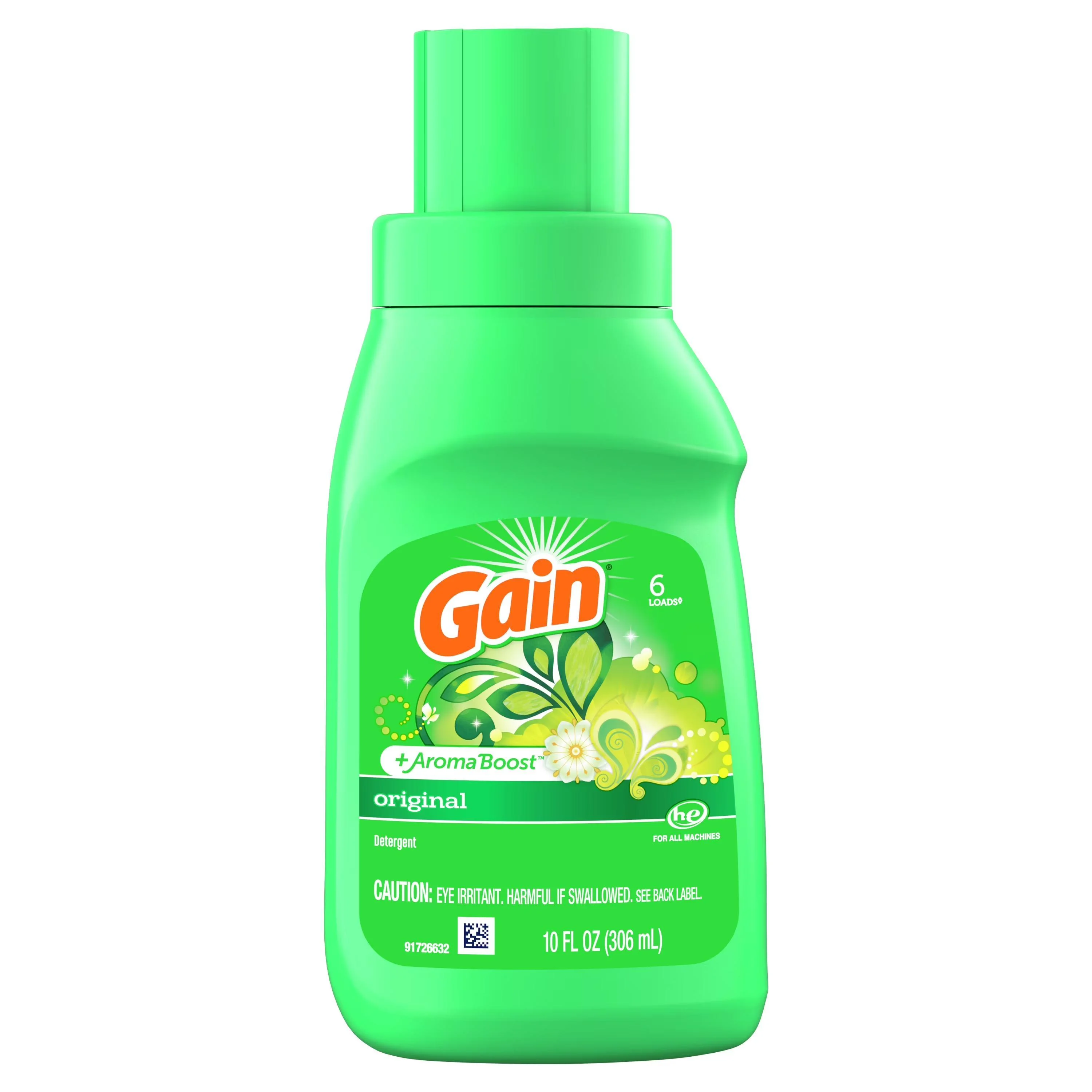 Gain + Aroma Boost Liquid Laundry Detergent, Original Scent, 6 Loads, 10 fl Oz, HE Compatible