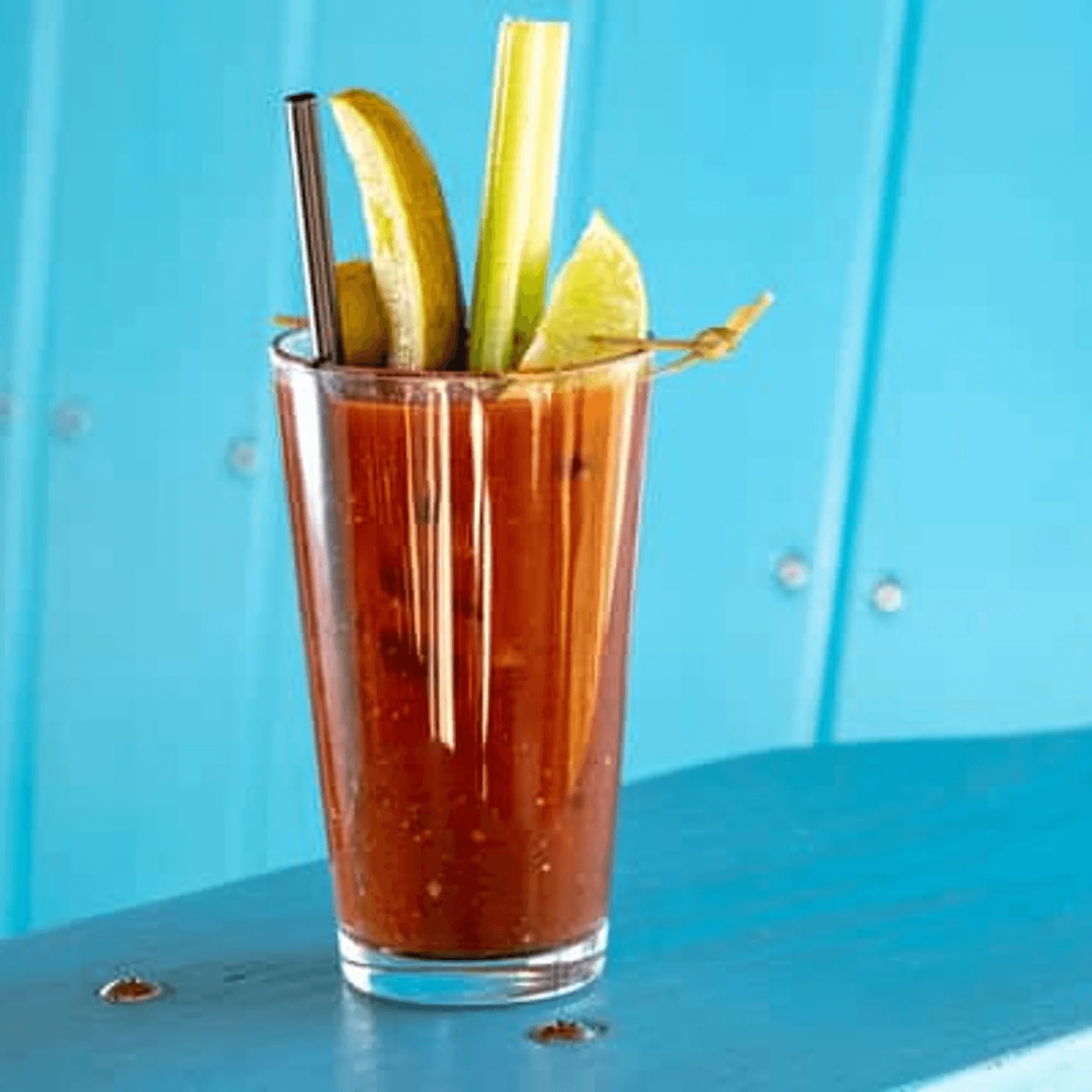 Classic Bloody Mary cocktail with garnishes