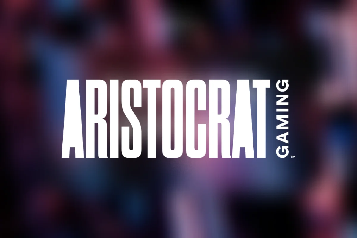 Aristocrat Gaming logo on a colorful background