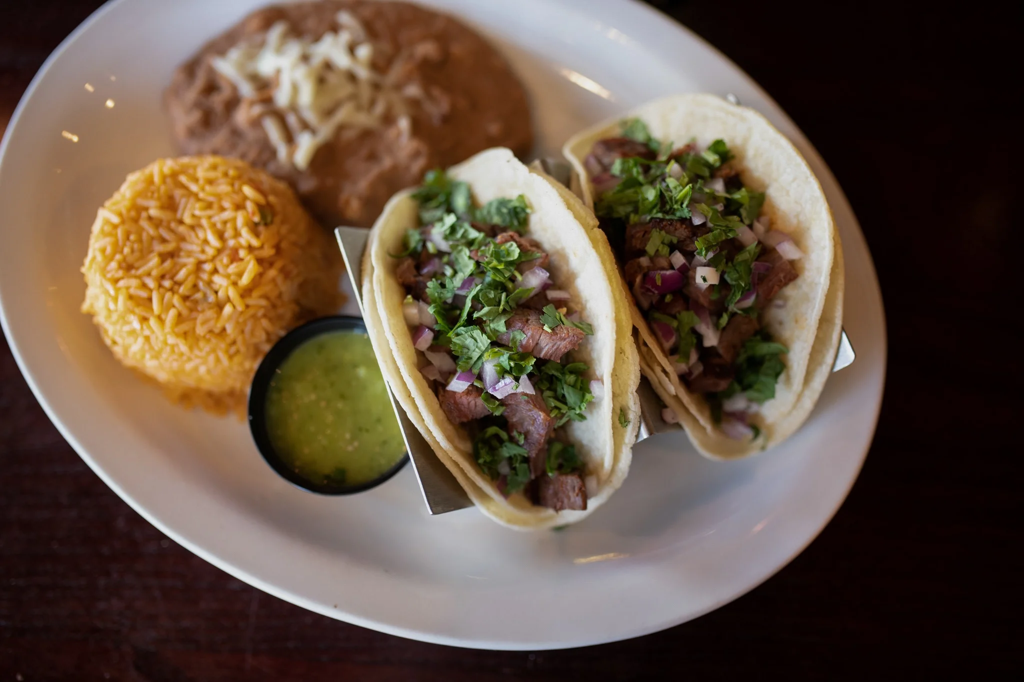 Authentic Mexican street tacos with beef and fresh toppings