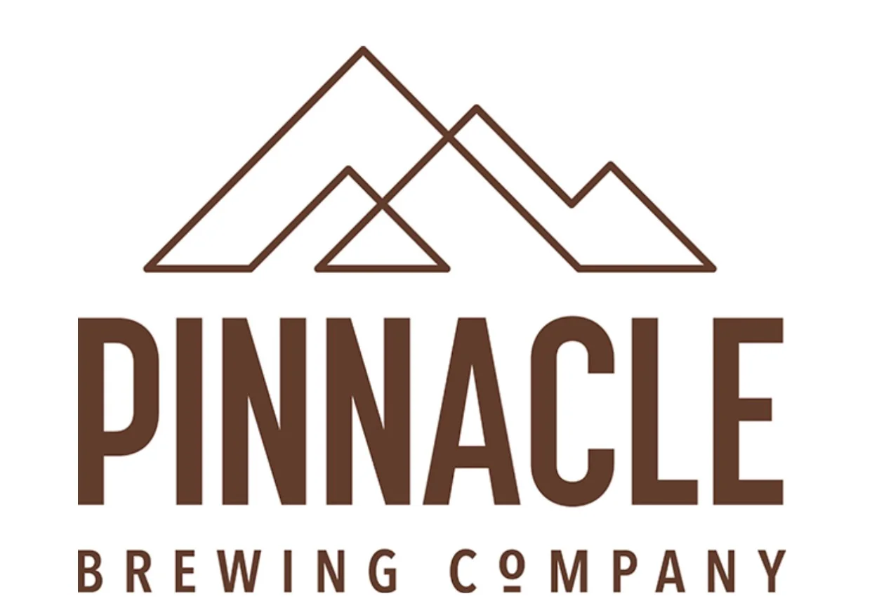 Pinnacle Brewing Company logo featuring mountain graphics.
