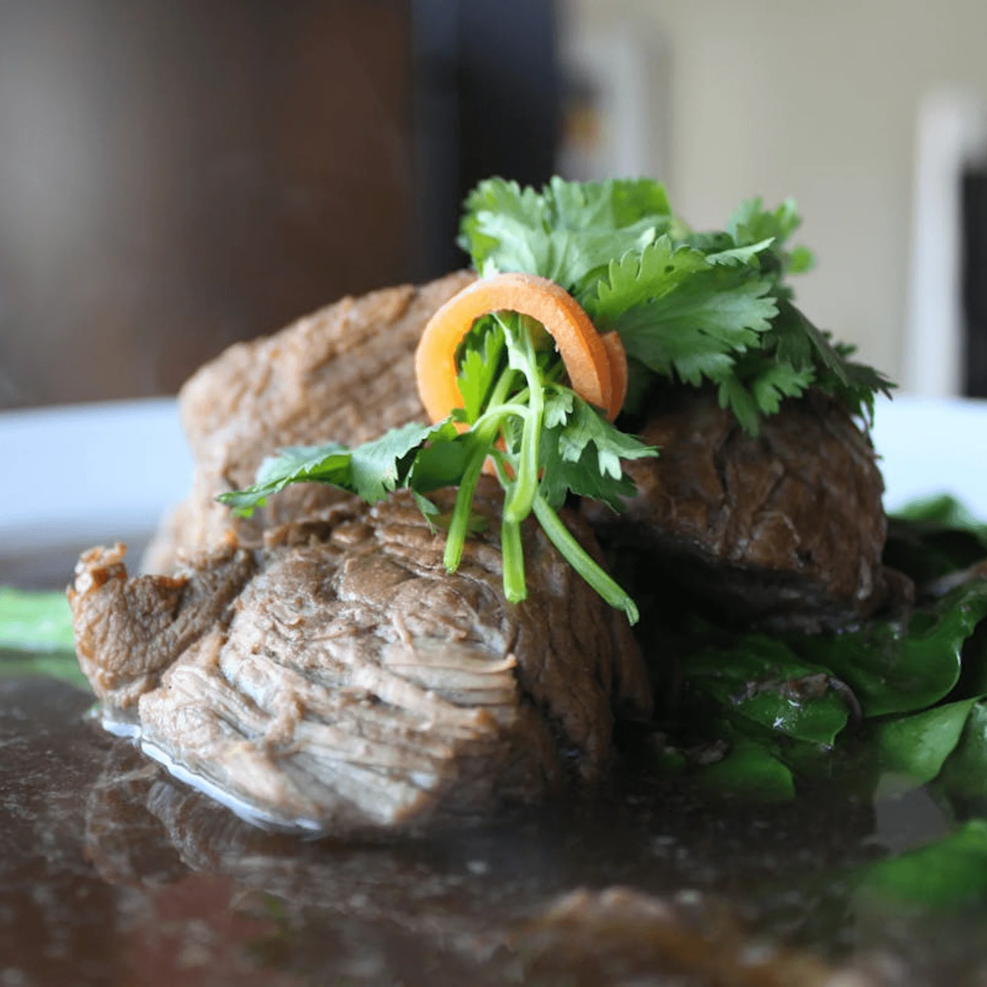 Vietnamese beef stew with fresh herbs