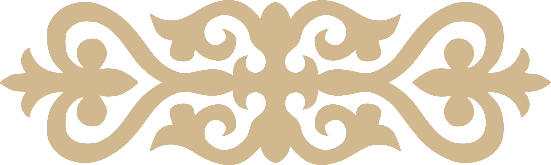 Elegant decorative flourish design in beige