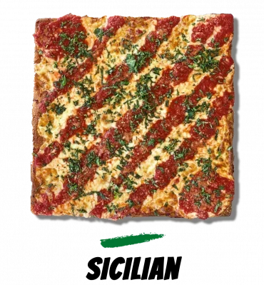 A sicillian pizza from Lucino's Pizza
