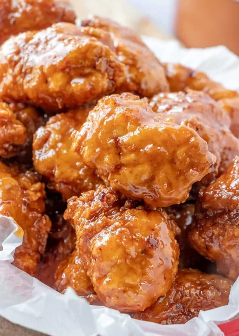 Crispy Korean fried chicken glazed in sweet sauce