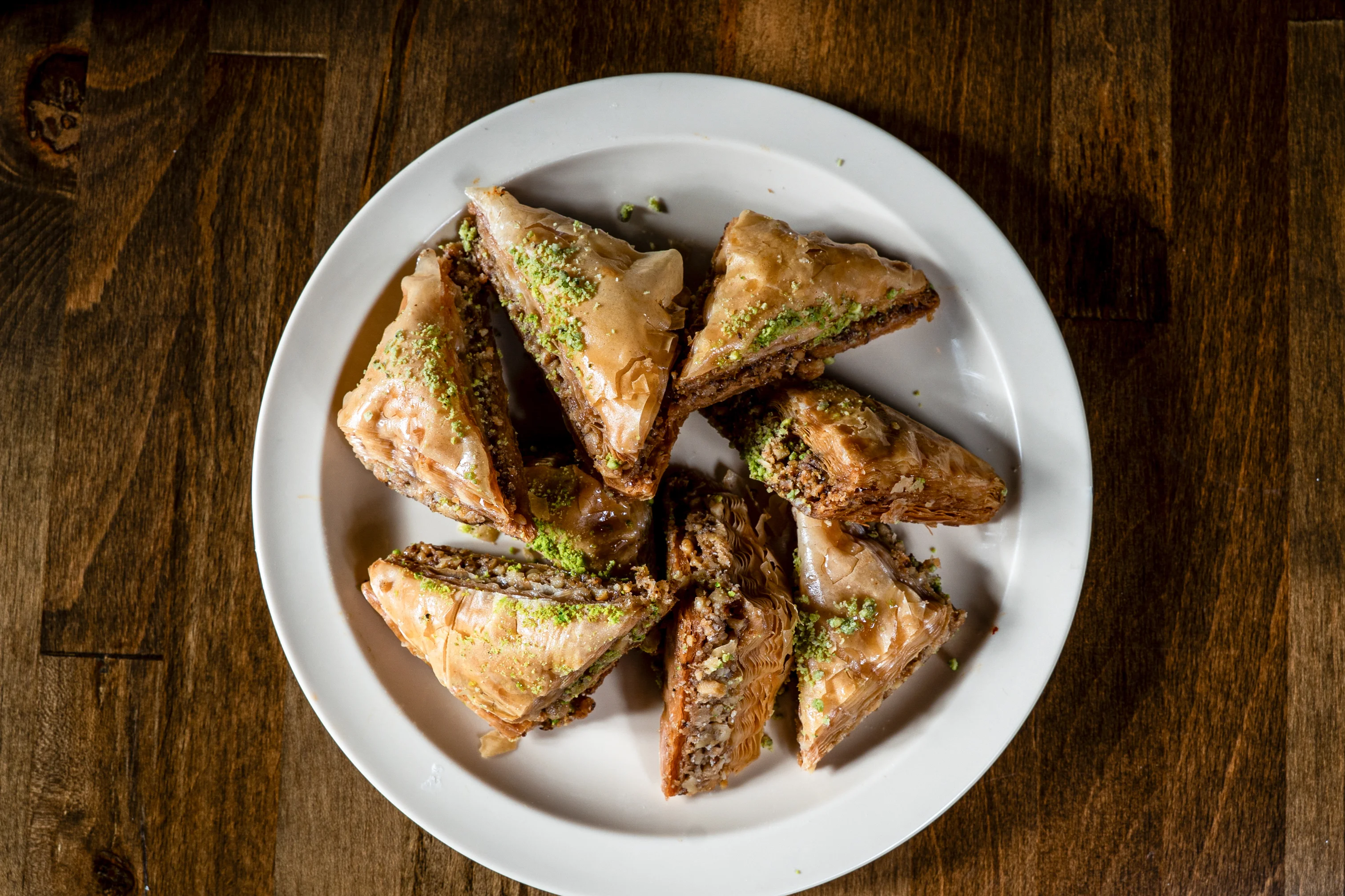 Pita Zone baklava with flaky pastry and chopped nuts