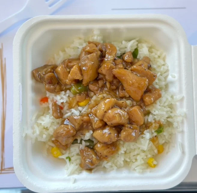 Delicious Orange Chicken & Rice with Vegetables