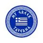 Logo of My Greek Taverna featuring Greek flag and traditional design
