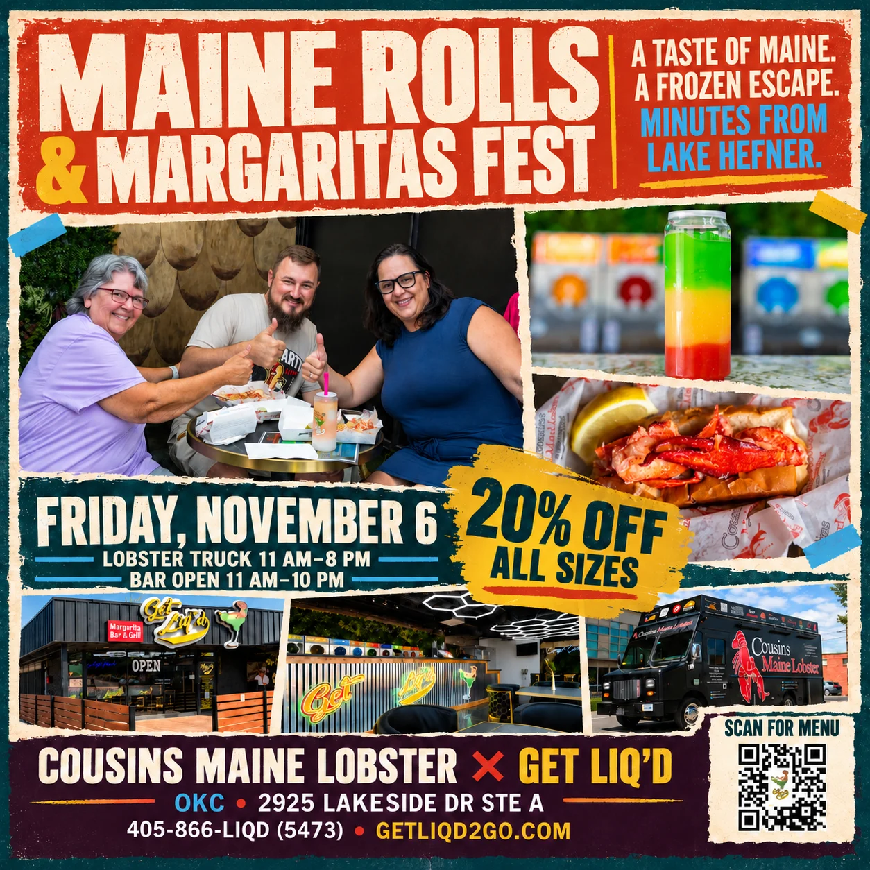 Lobster rolls and margaritas at a food truck event