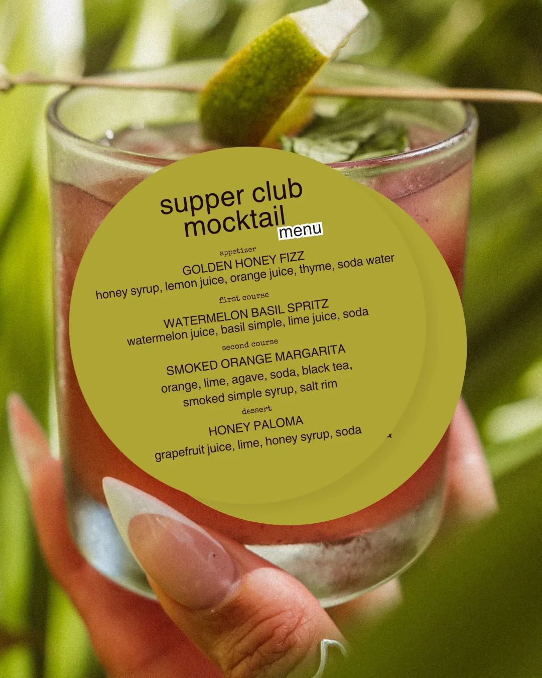 Elegant menu featuring global dishes and wine pairings