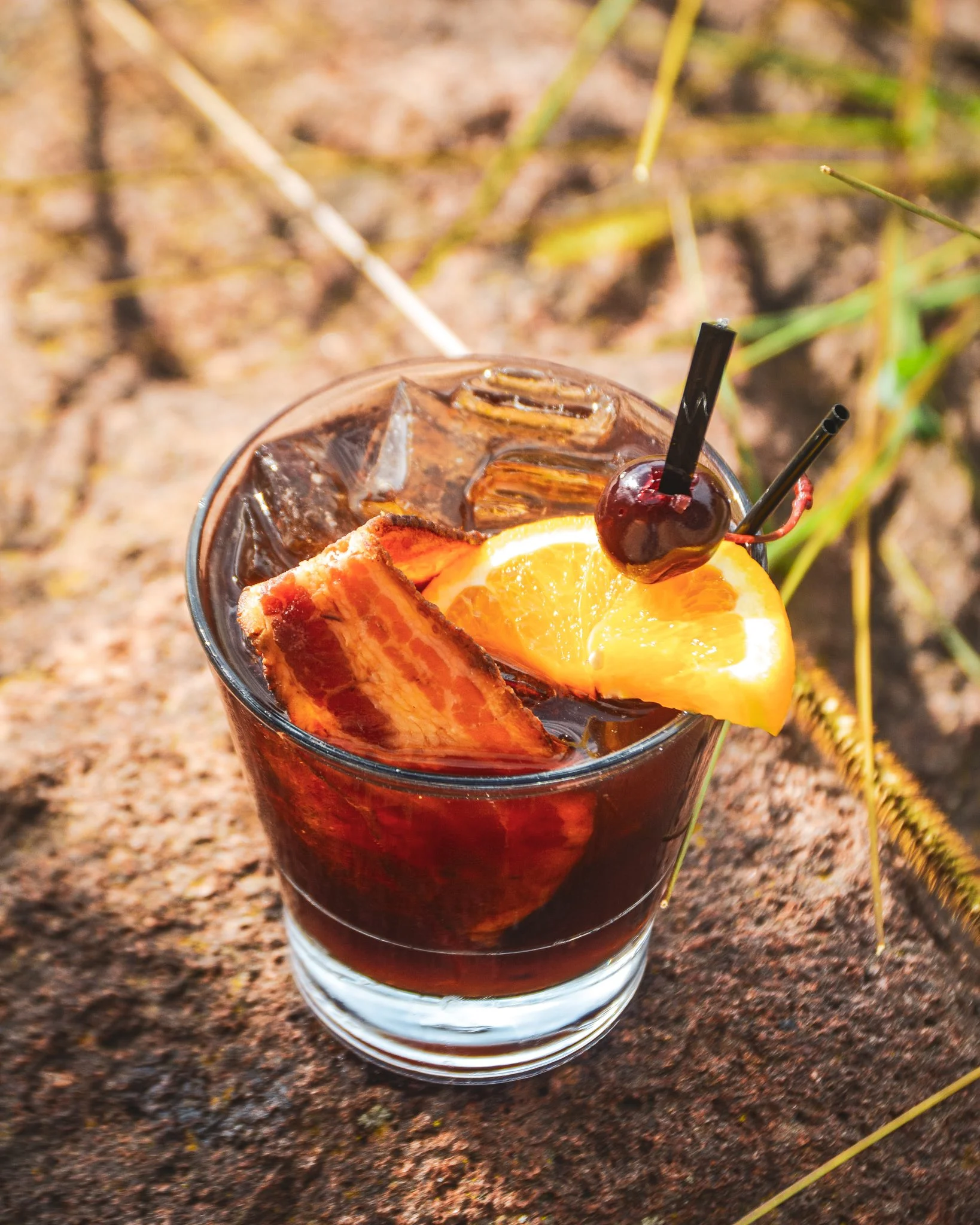 A Maple Old Fashioned sits in the sunshine