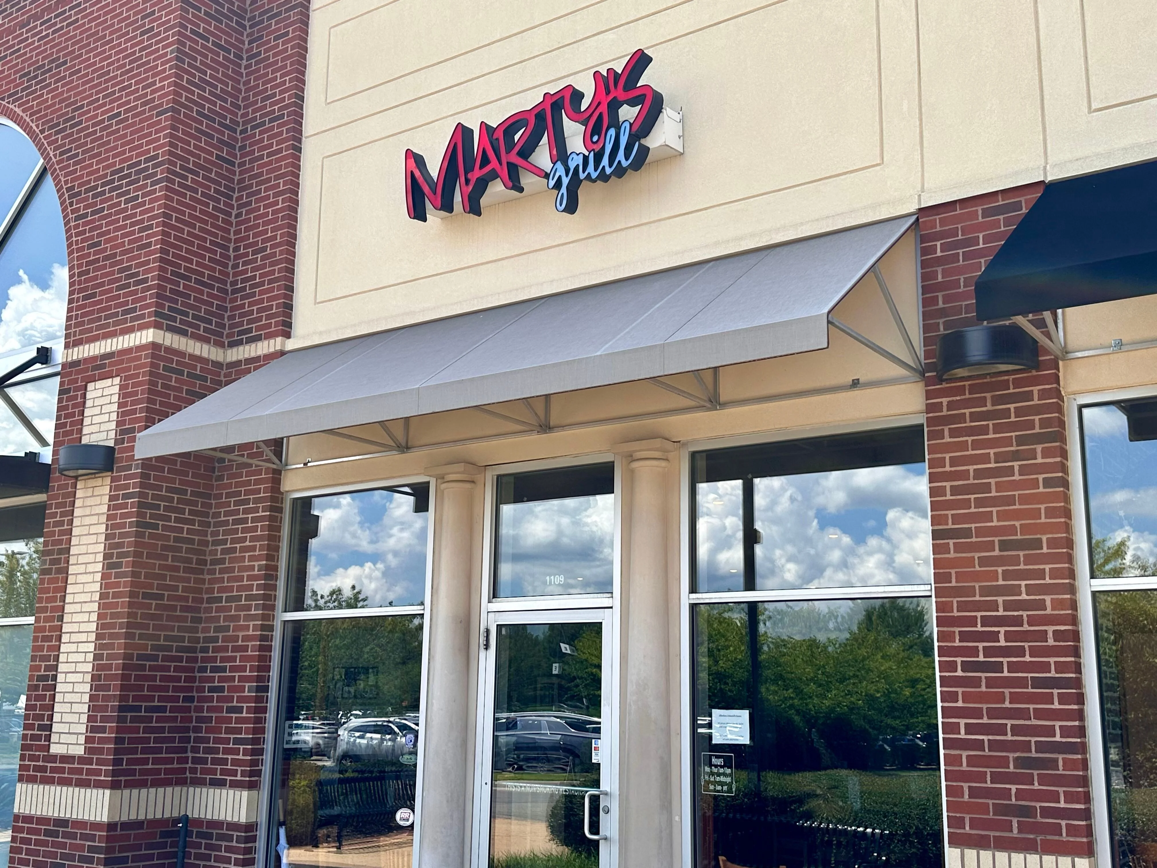 Front facade of Marty's Grill on Atlee Road.
