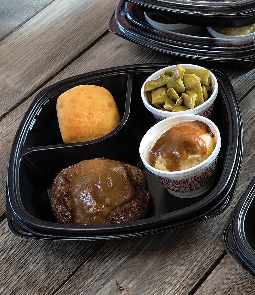 Southern-style meal with fried chicken and cornbread