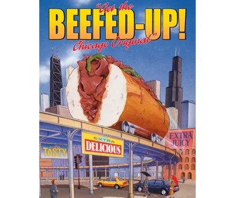 Chicago Italian beef sandwich with toppings