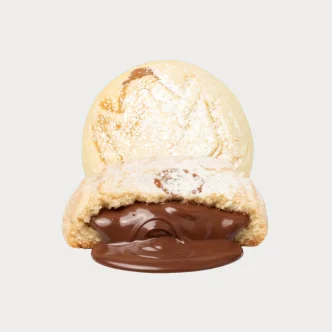 Nutella stuffed concha pastry with a golden-brown crust.
