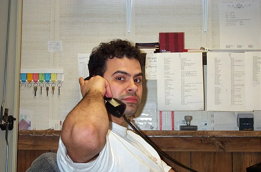 Person on the phone in an office setting