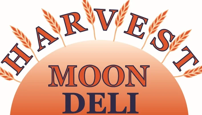 Logo of Harvest Moon Deli featuring wheat and sun design