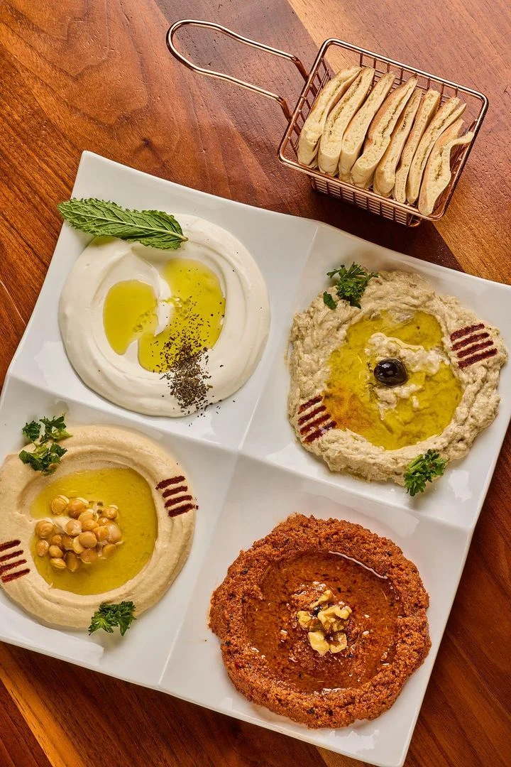 Sufrat dip sampler- A selection of signature house-made dips