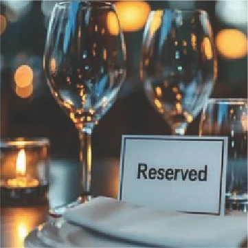 Happy hour promotional image featuring drinks and appetizers.