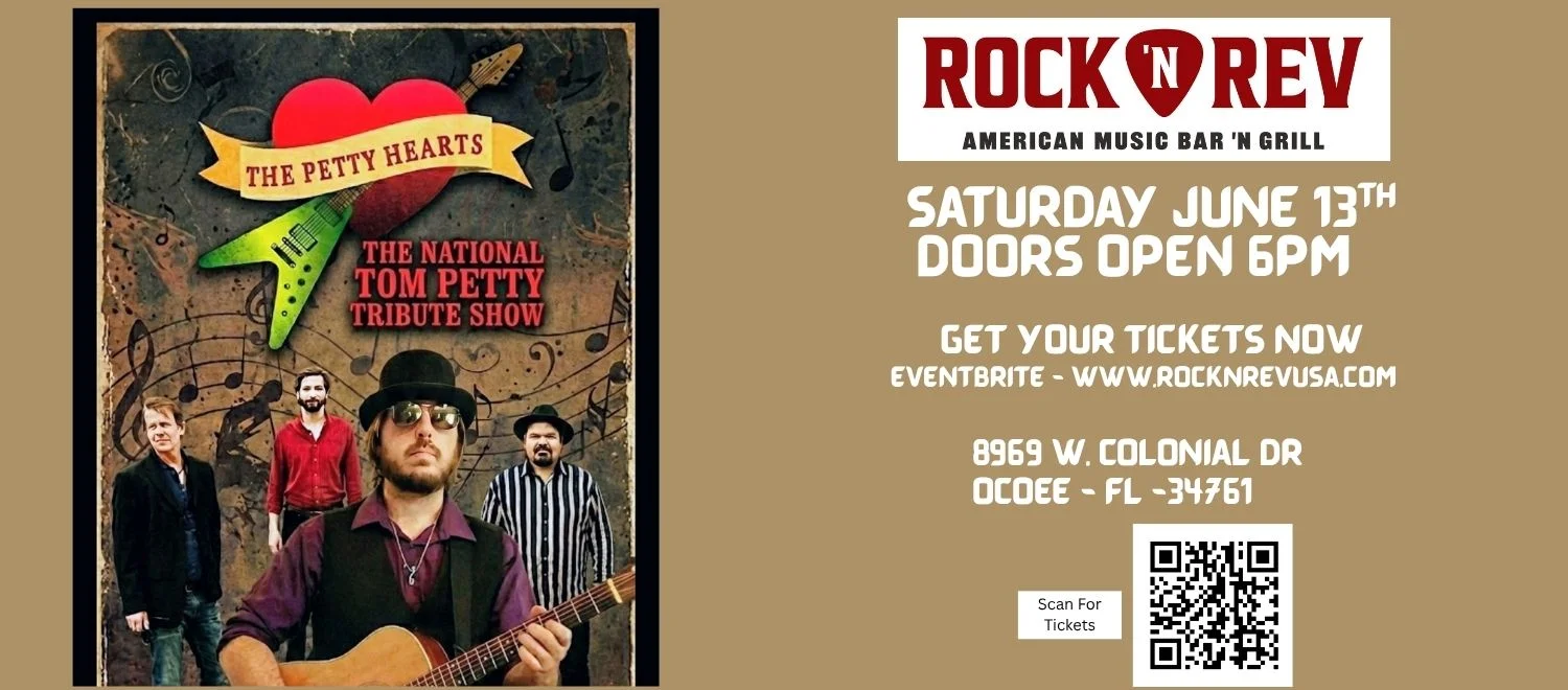 Promotional poster for Tom Petty tribute show at Rock 'N Rev