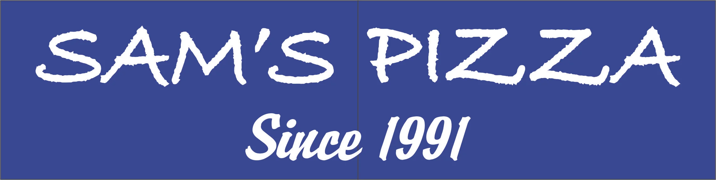 Sam's Pizza restaurant logo established in 1991