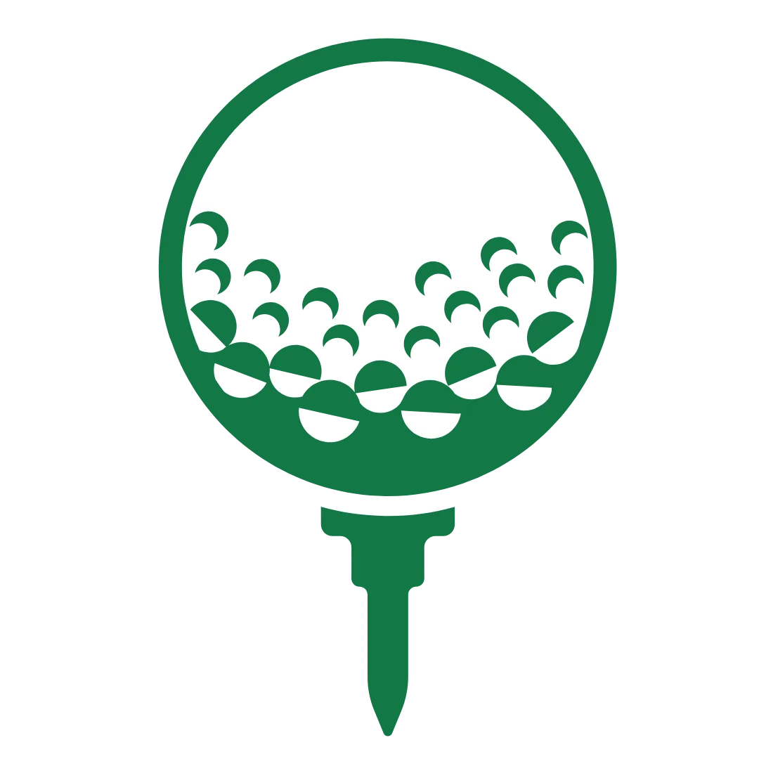 Stylized golf tee with golf balls illustration